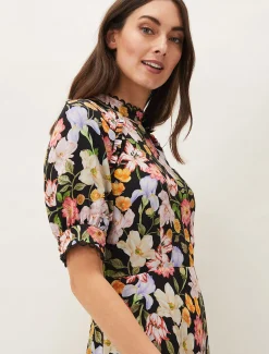 Penelope Floral Puff Sleeve Midi Dress