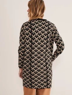 Perrie Geo Jacquard Knit Coat