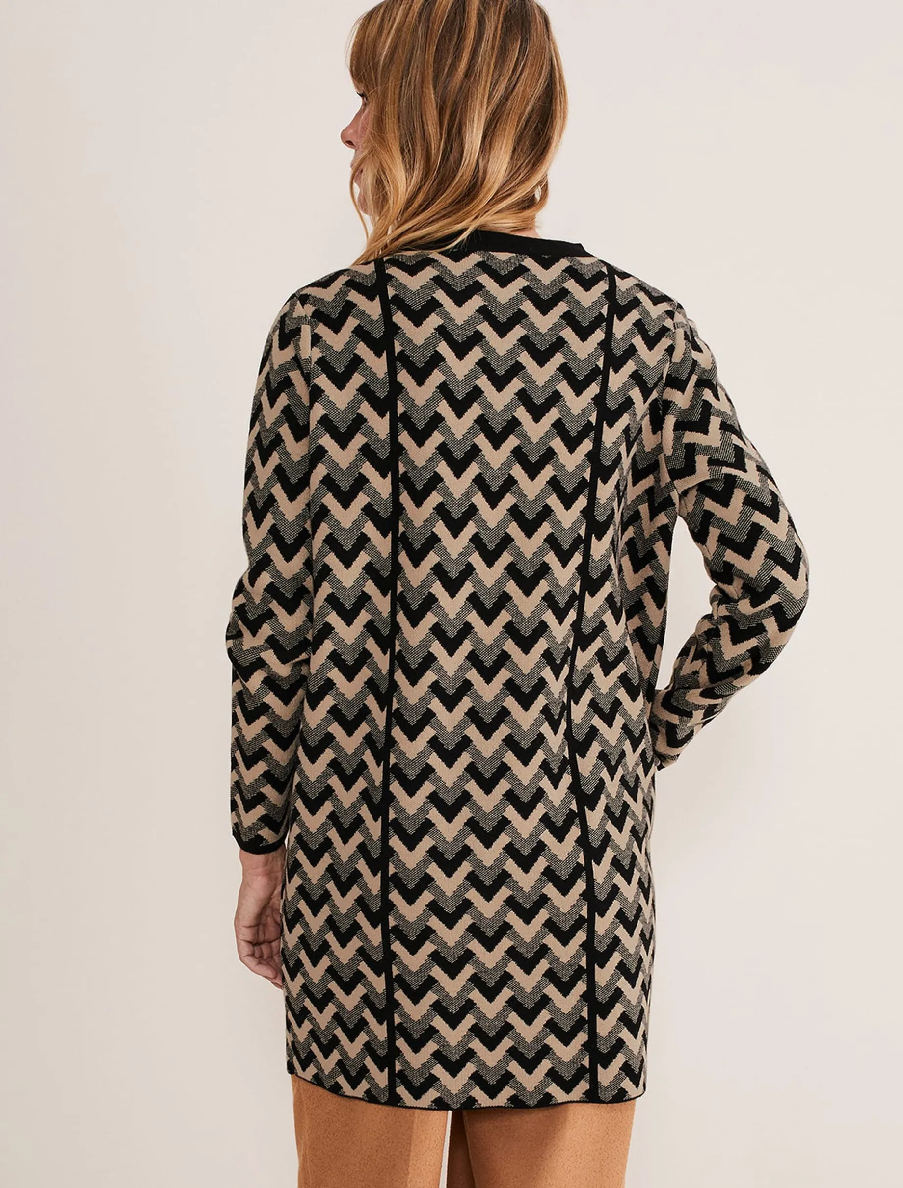 Perrie Geo Jacquard Knit Coat