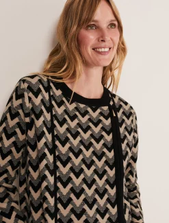 Perrie Geo Jacquard Knit Coat