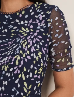 Petite Aileena Embroidered Dress