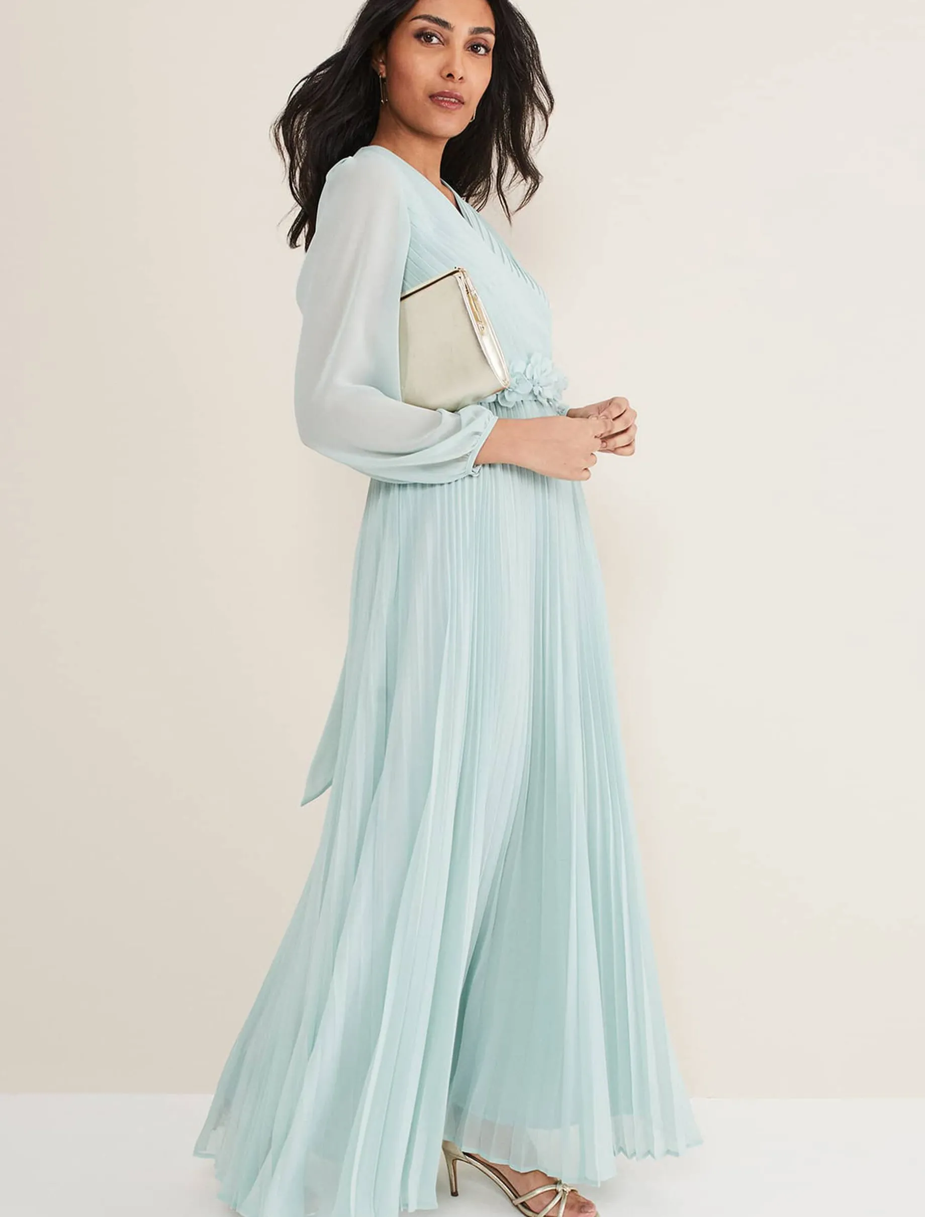 Petite Alecia Pleated Maxi Dress