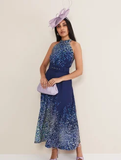 Petite Clea Print Midi Dress