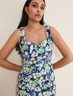 Petite Loretta Printed Scuba Dress