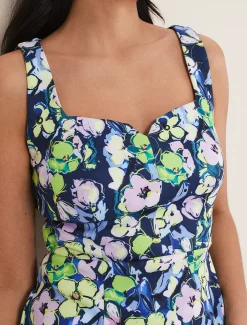 Petite Loretta Printed Scuba Dress
