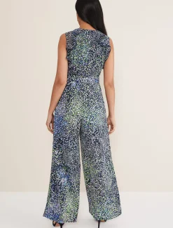 Petite Maggie Ruffle Printed Jumpsuit