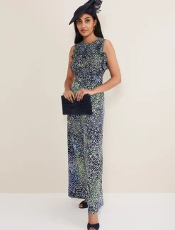 Petite Maggie Ruffle Printed Jumpsuit