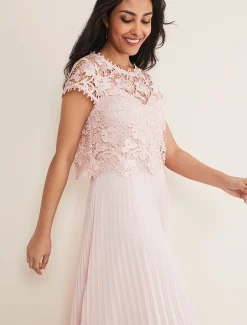 Petite Michelle Lace Pleat Maxi Dress