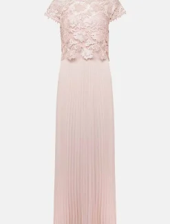 Petite Michelle Lace Pleat Maxi Dress