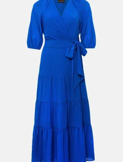 Petite Morven Blue Wrap Midi Dress