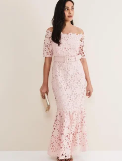 Petite Tallula Lace Bardot Maxi Dress