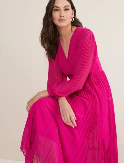 Petra Pleated Wrap Dress