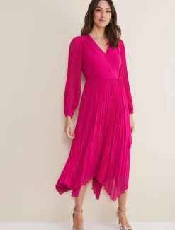 Petra Pleated Wrap Dress