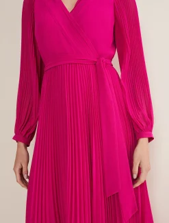 Petra Pleated Wrap Dress
