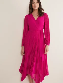 Petra Pleated Wrap Dress