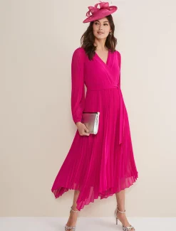Petra Pleated Wrap Dress