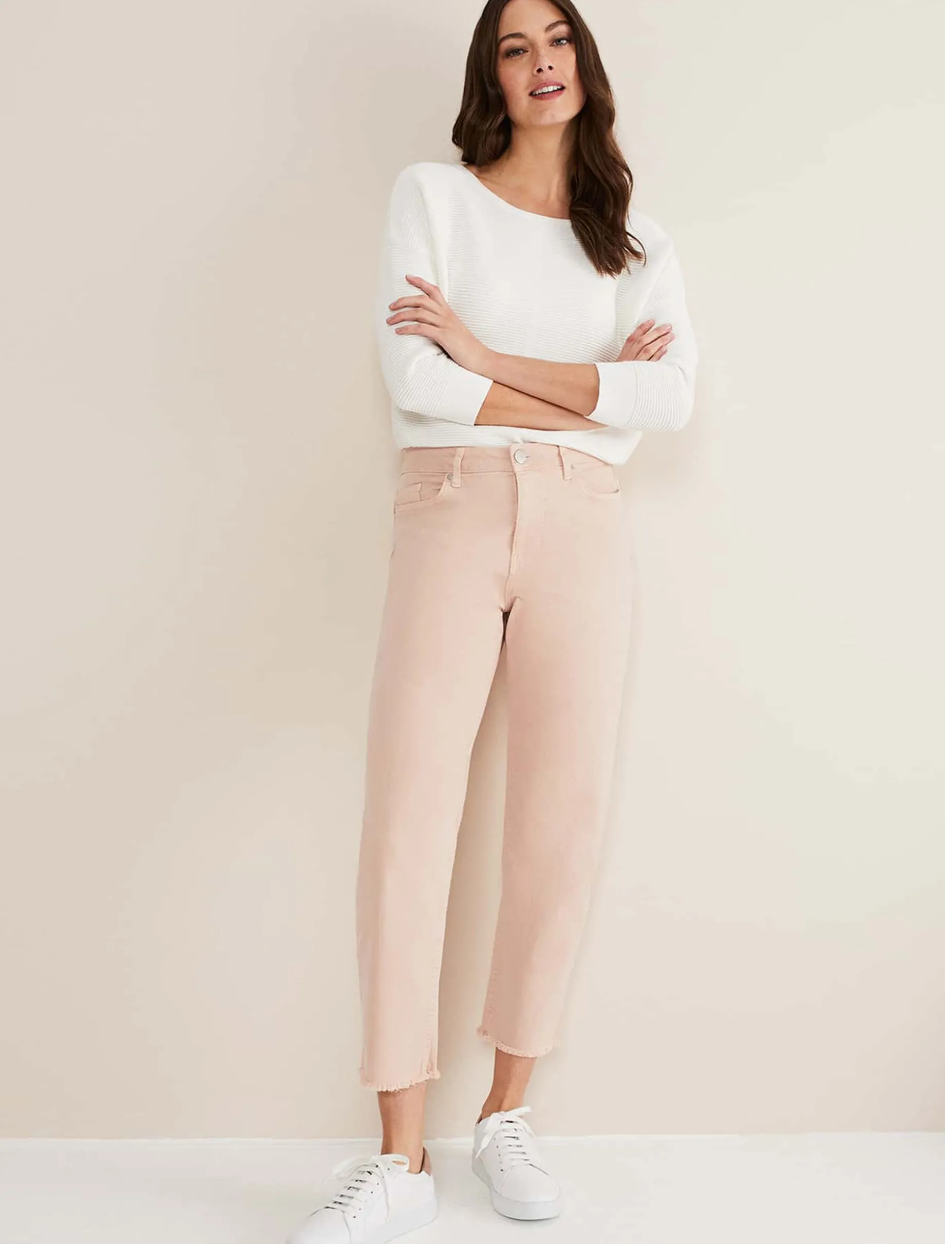 Petra Raw Hem Straight Leg Jean