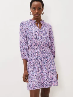 Phillipa Almond Print Short Dress