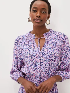 Phillipa Almond Print Short Dress