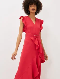 Phoebe Frill Belted Maxi Dress
