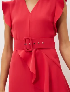 Phoebe Frill Belted Maxi Dress