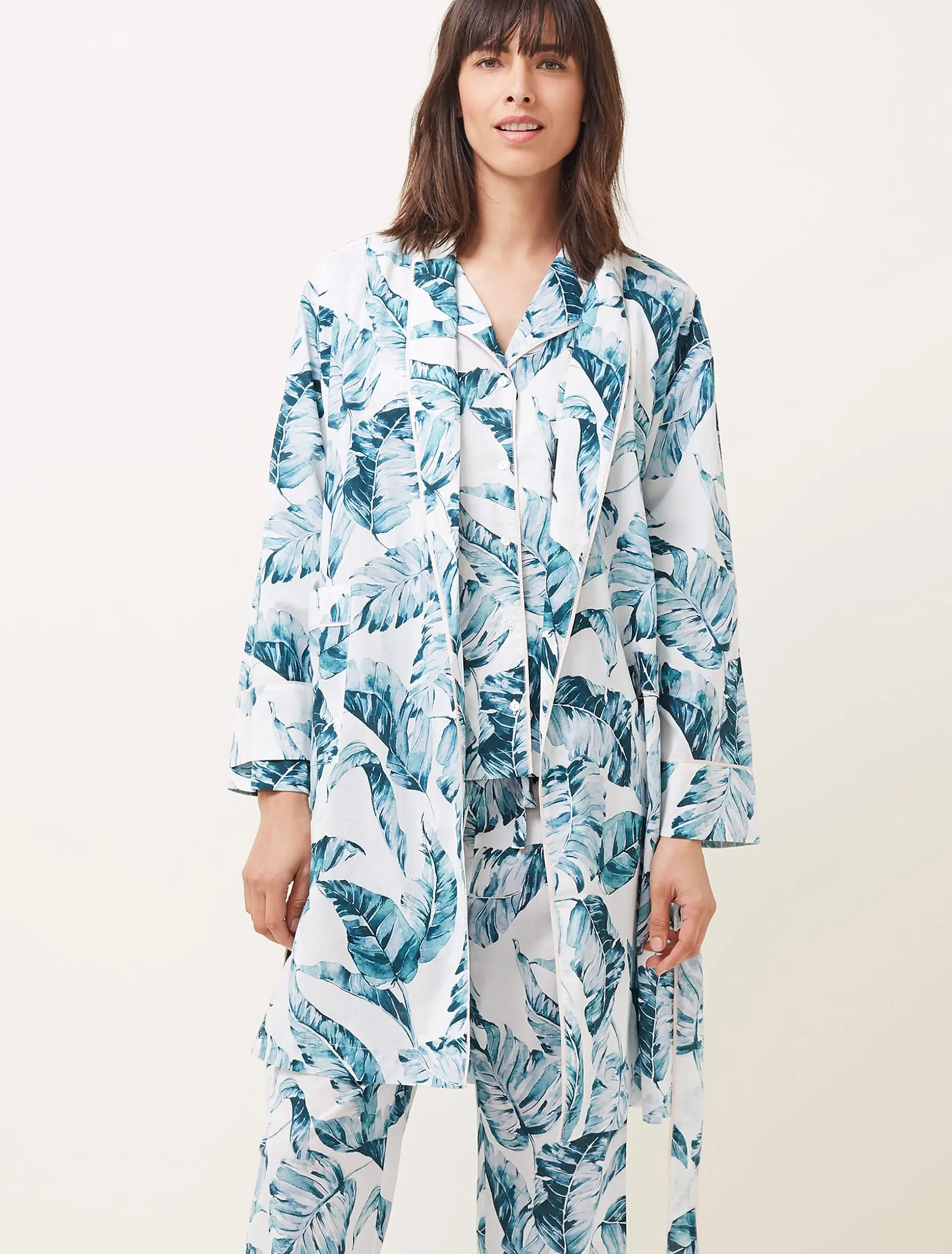 Piera Palm Print Robe