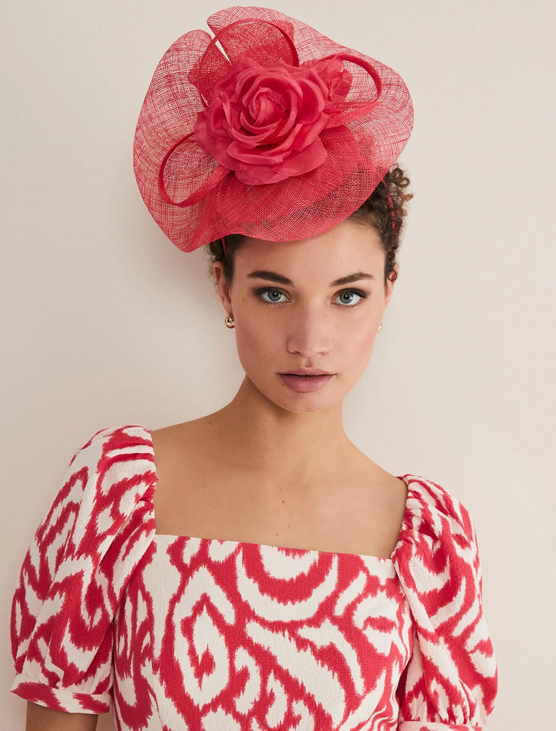 Pink Flower Pillbox Fascinator