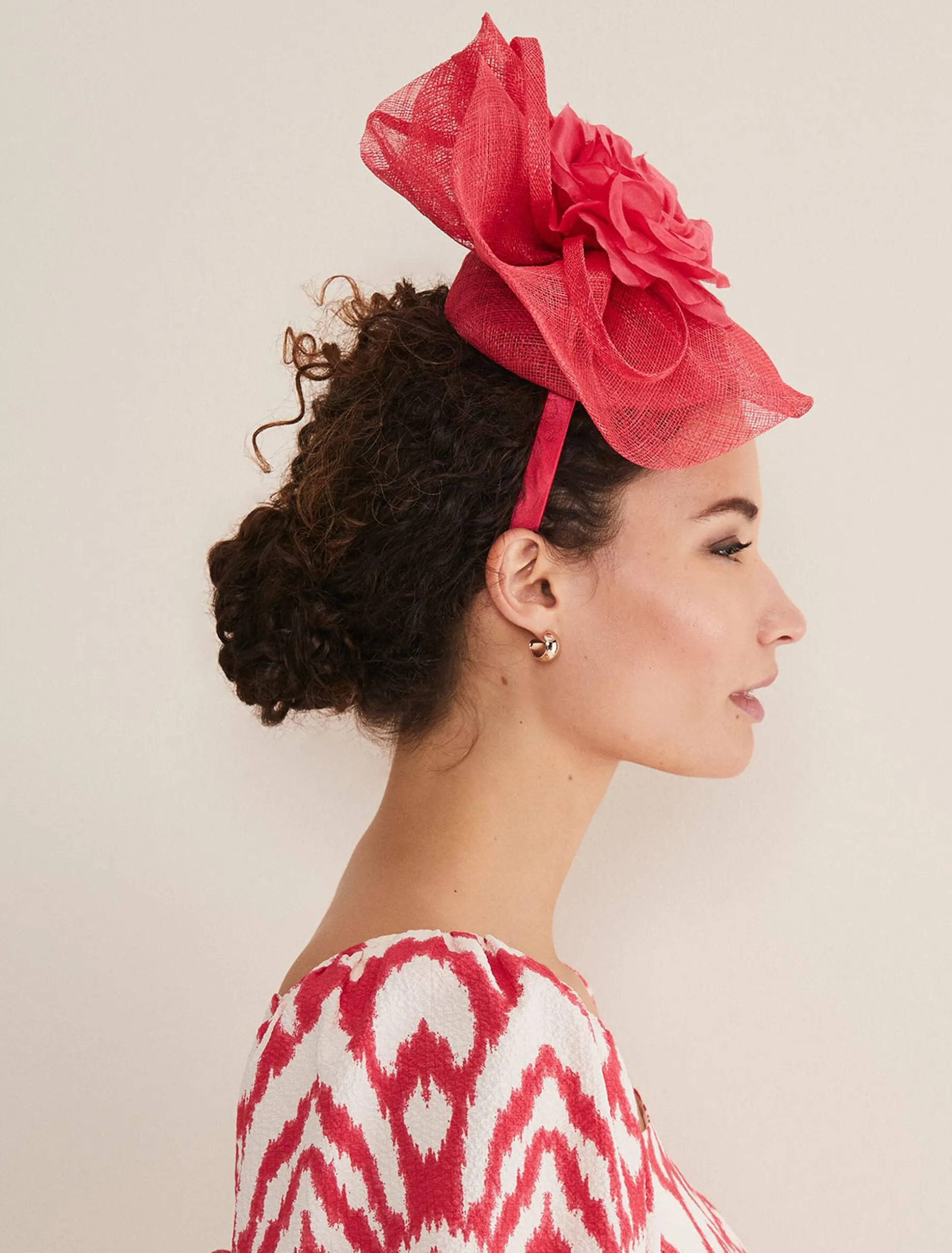 Pink Flower Pillbox Fascinator