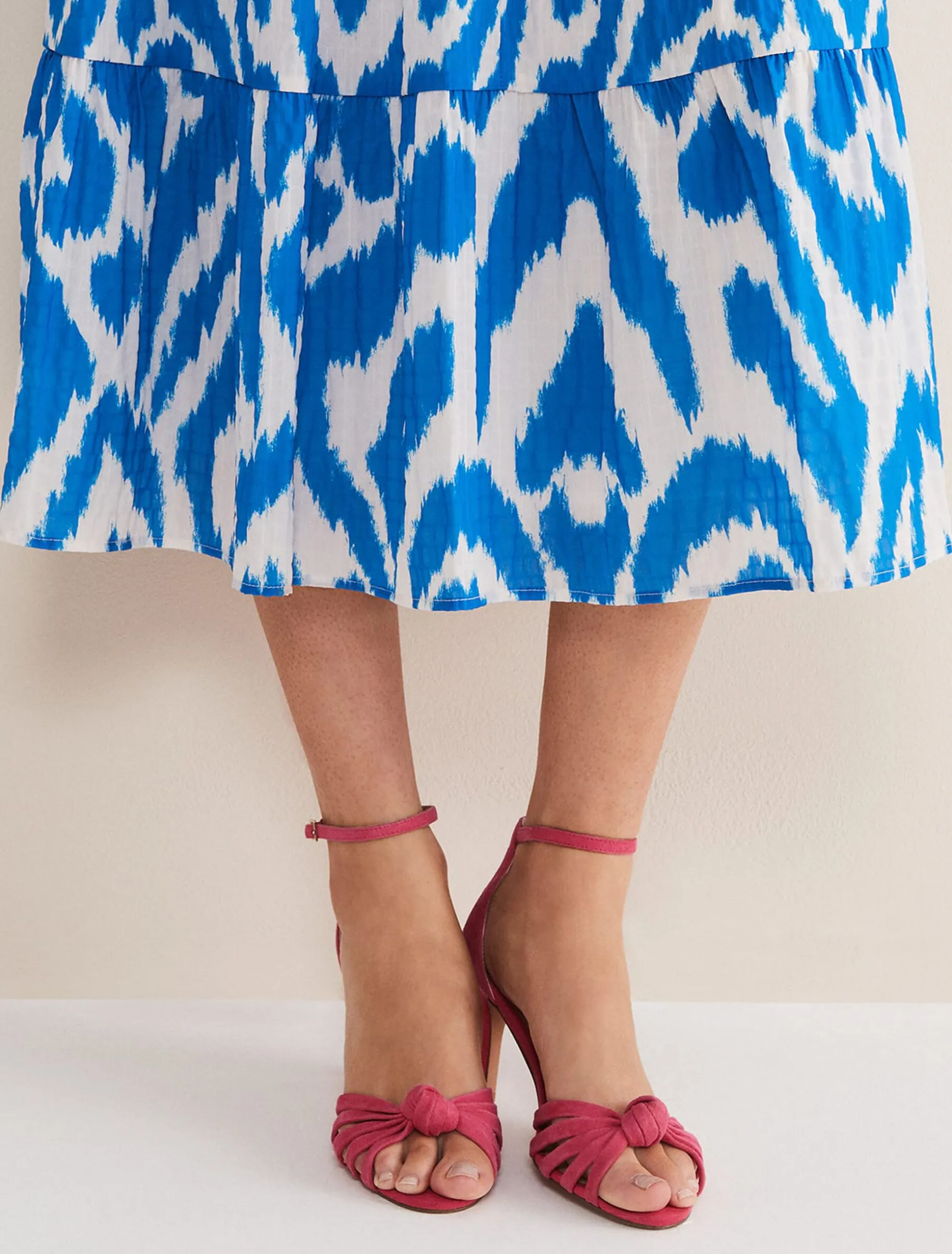 Pink Suede Open Toe Heels
