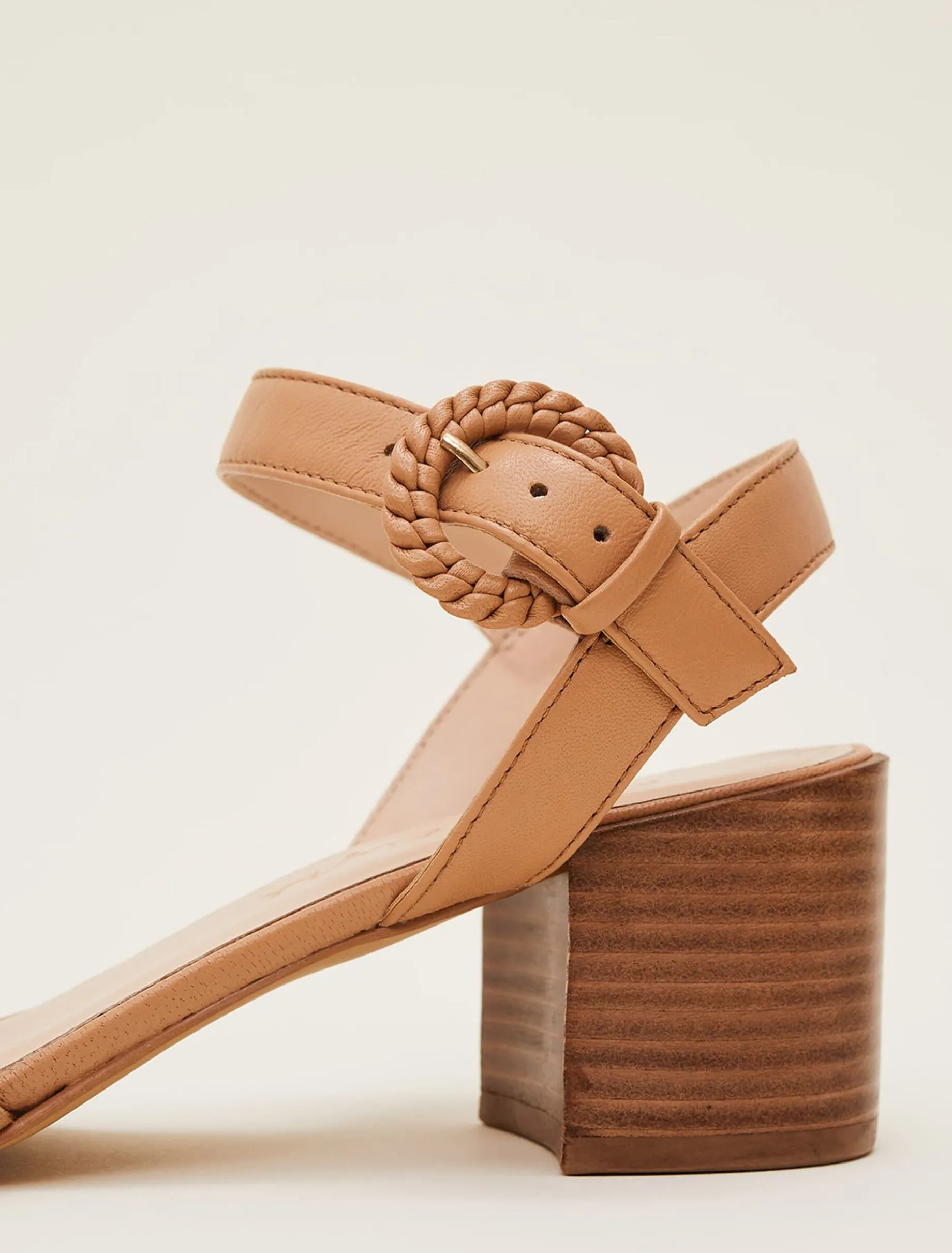 Plaited Leather Heel Sandal