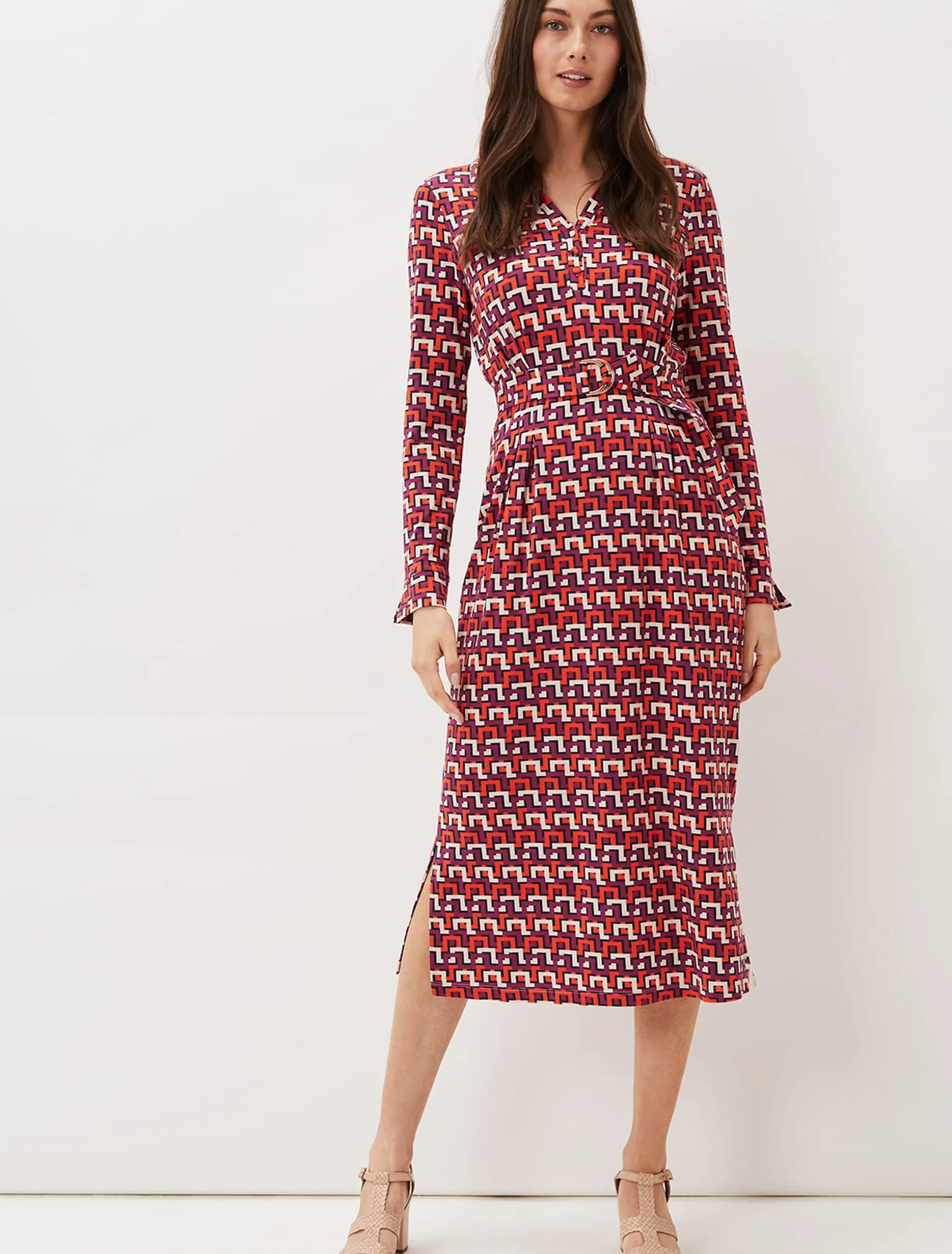 Plaited T Bar Heeled Sandal Shoe