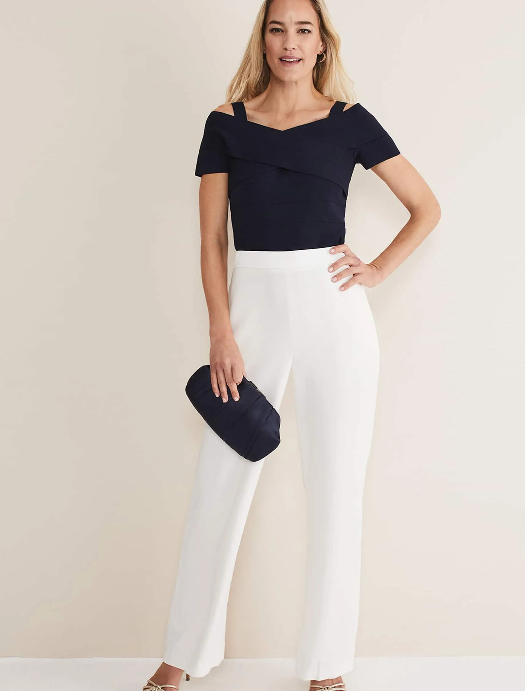 Pleat Frame Satin Clutch Bag