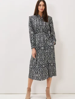 Polly Paisley Print Midi Dress