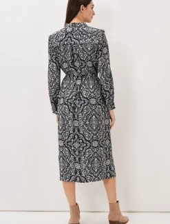 Polly Paisley Print Midi Dress