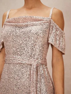 Poppy Off The Shoulder Sequin Dress