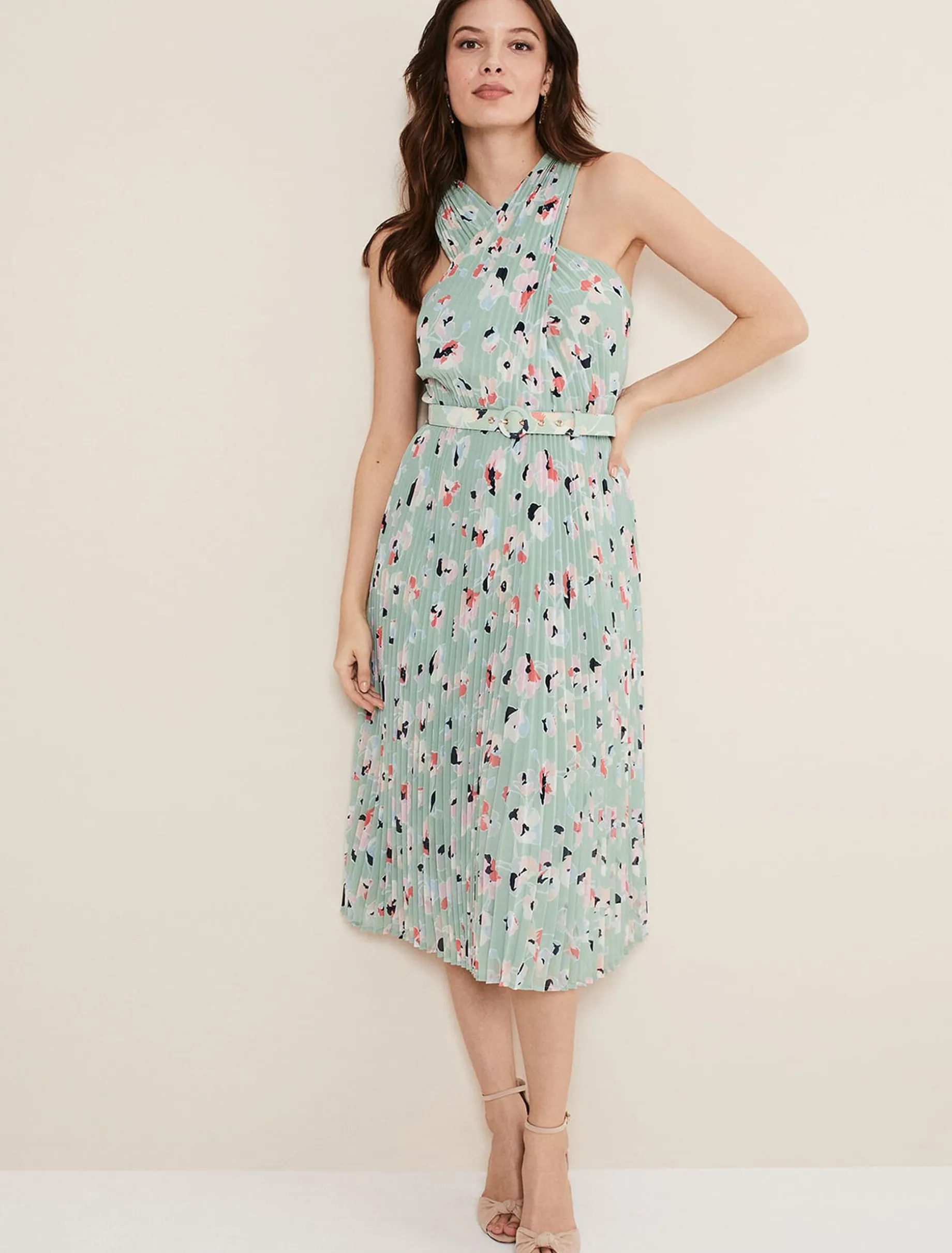 Portia Print Pleated Dress