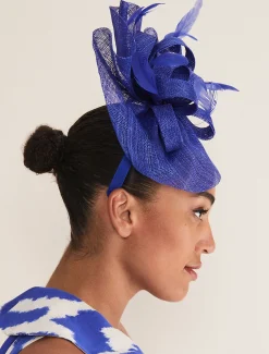 Purple Bow And Feather Fascinator