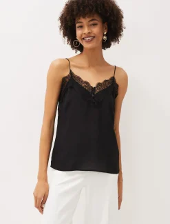 Rachael Lace Trim Silk Camisole