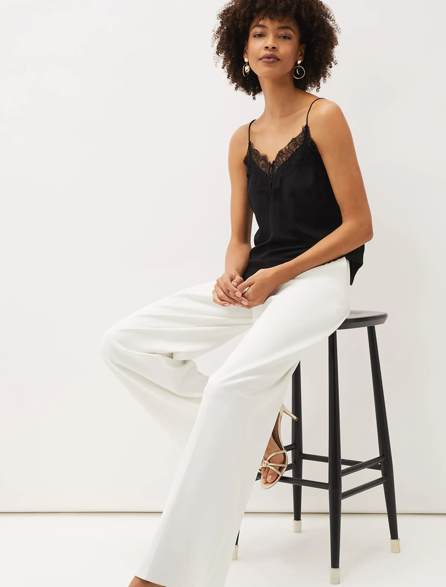Rachael Lace Trim Silk Camisole