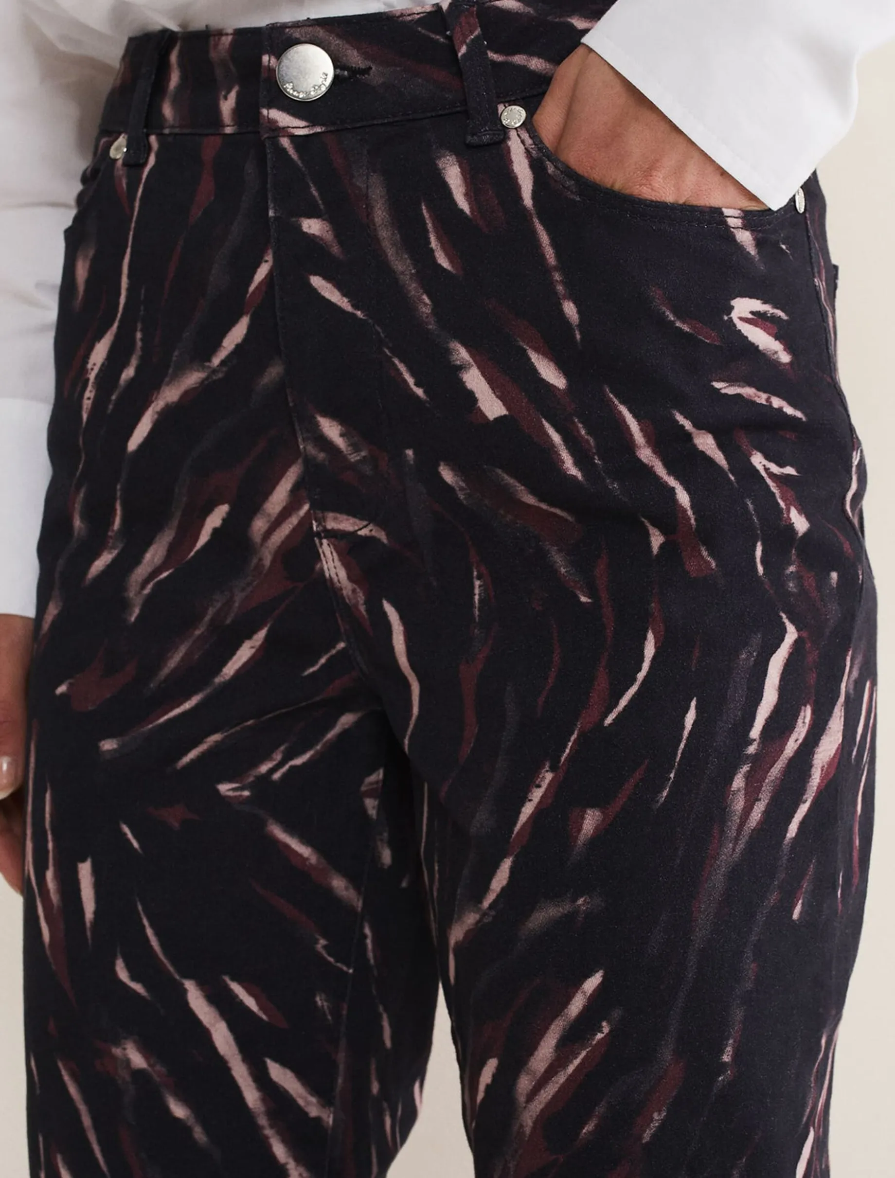 Ramona Zebra Print Straight Leg Jeans