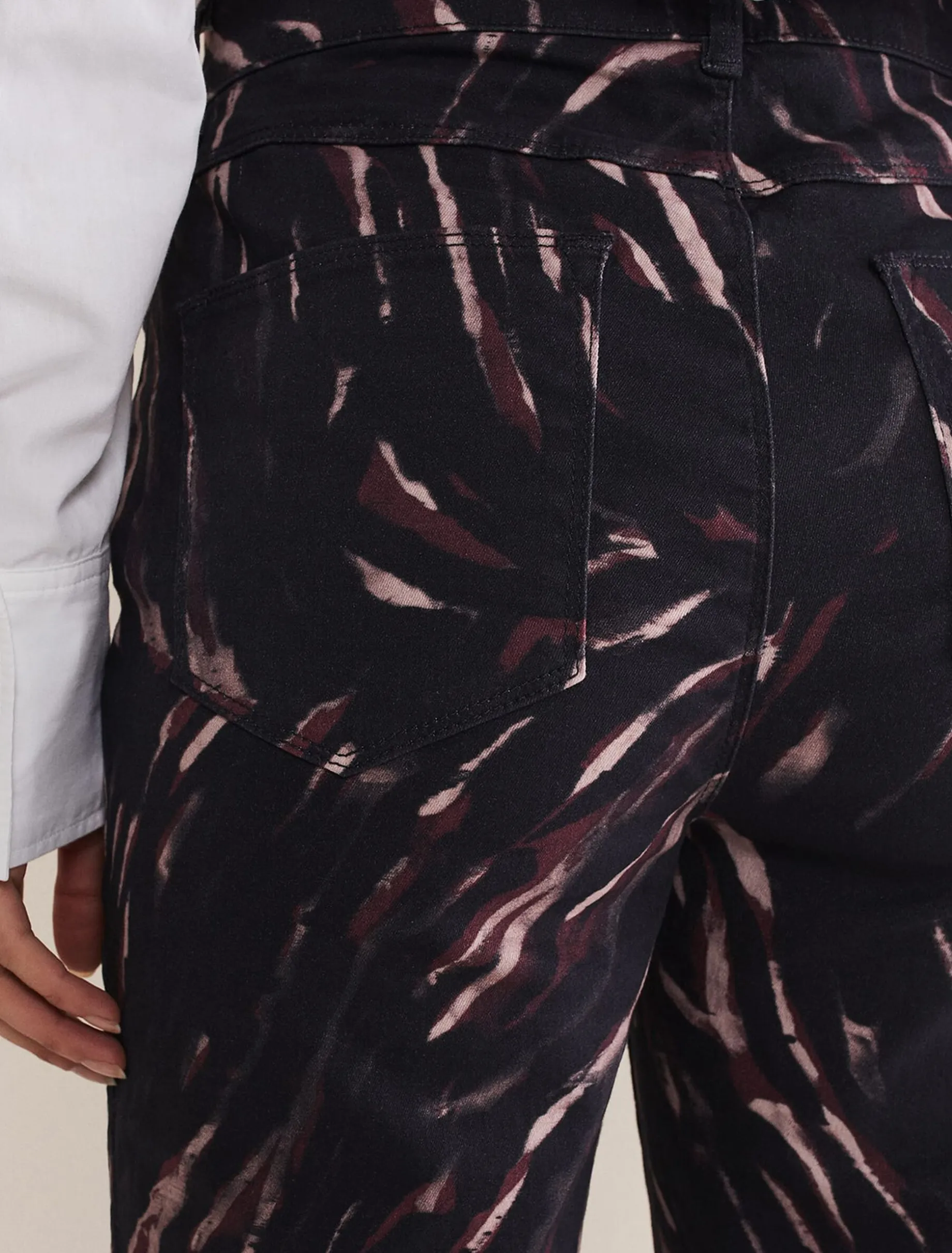 Ramona Zebra Print Straight Leg Jeans