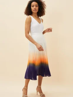 Raya Pleated Dip Dye Skirt