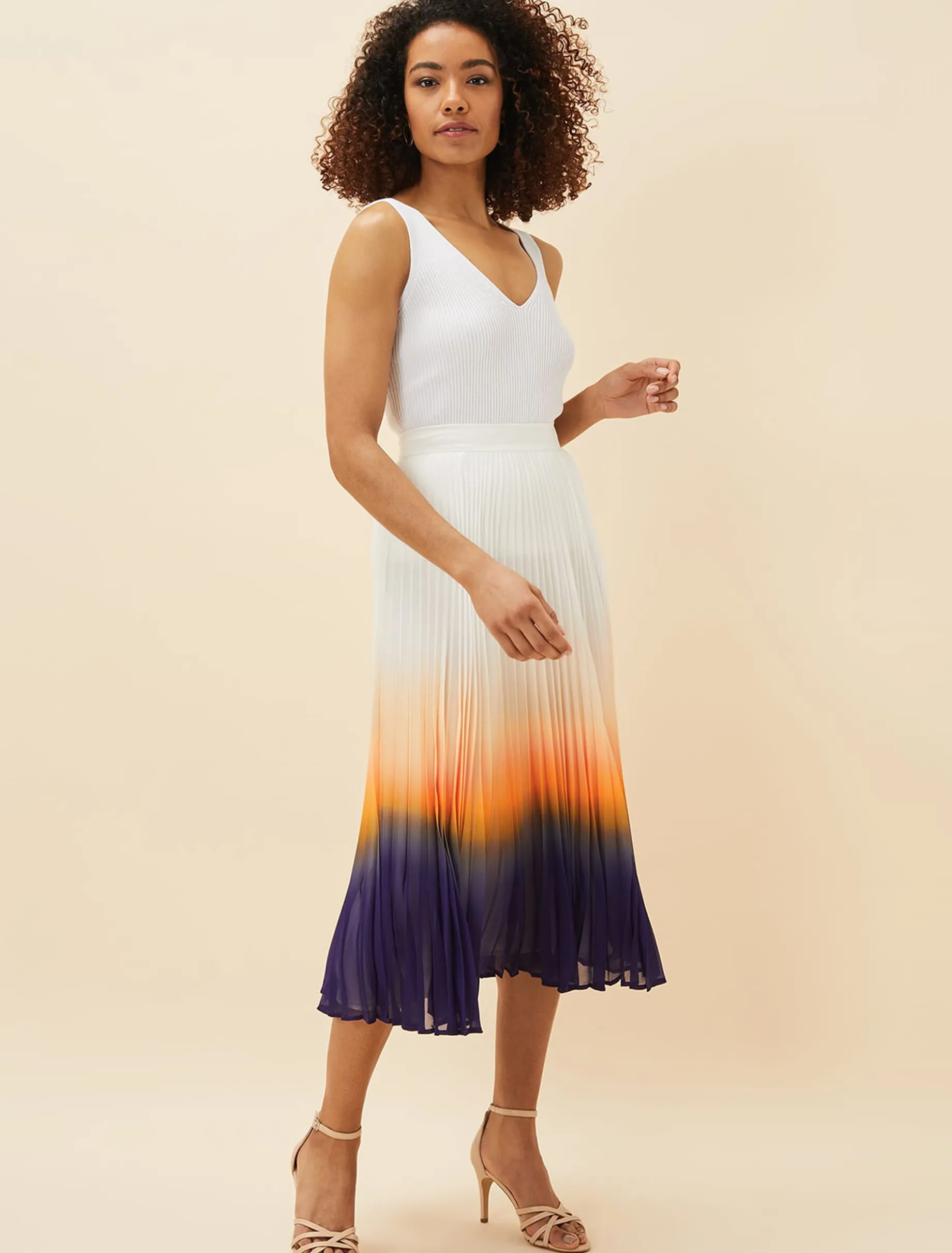 Raya Pleated Dip Dye Skirt