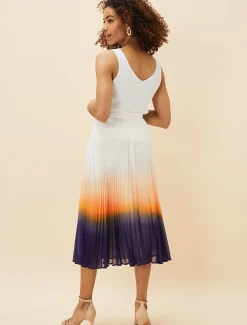 Raya Pleated Dip Dye Skirt