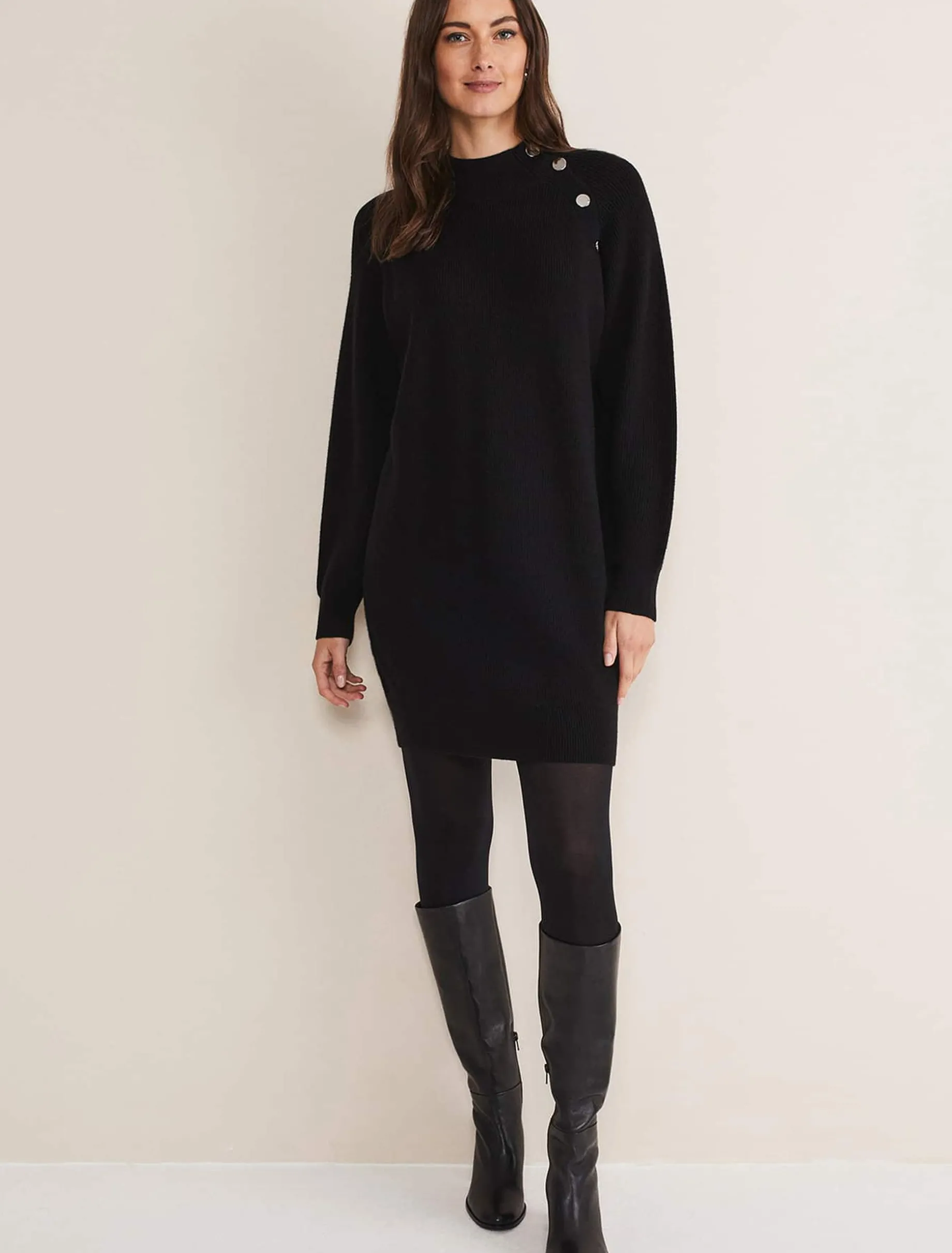 Reeva Cosy Button Detail Dress