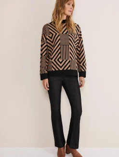 Renatta Patched Geo Jacquard Top