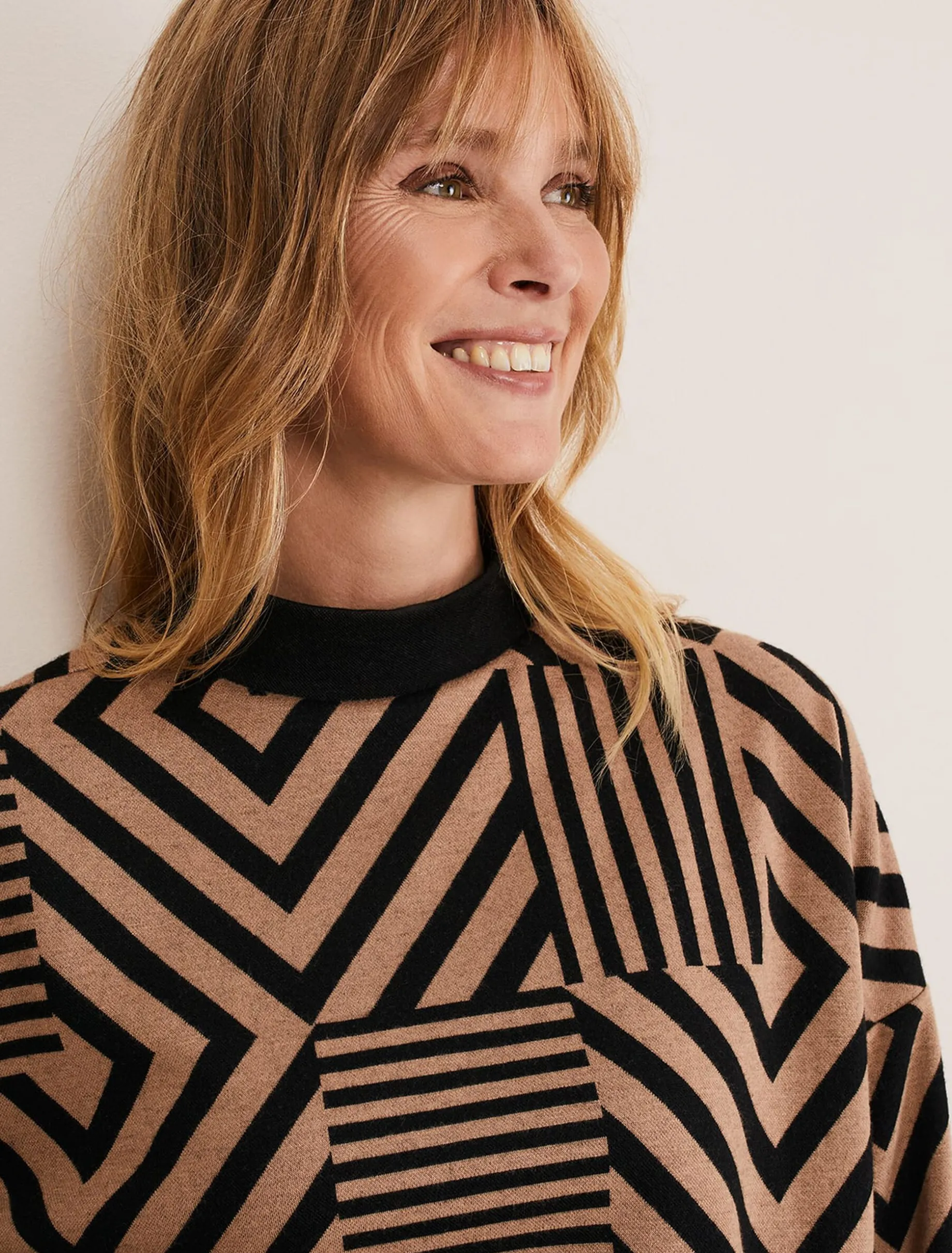 Renatta Patched Geo Jacquard Top