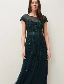 Renee Beaded Tulle Dress