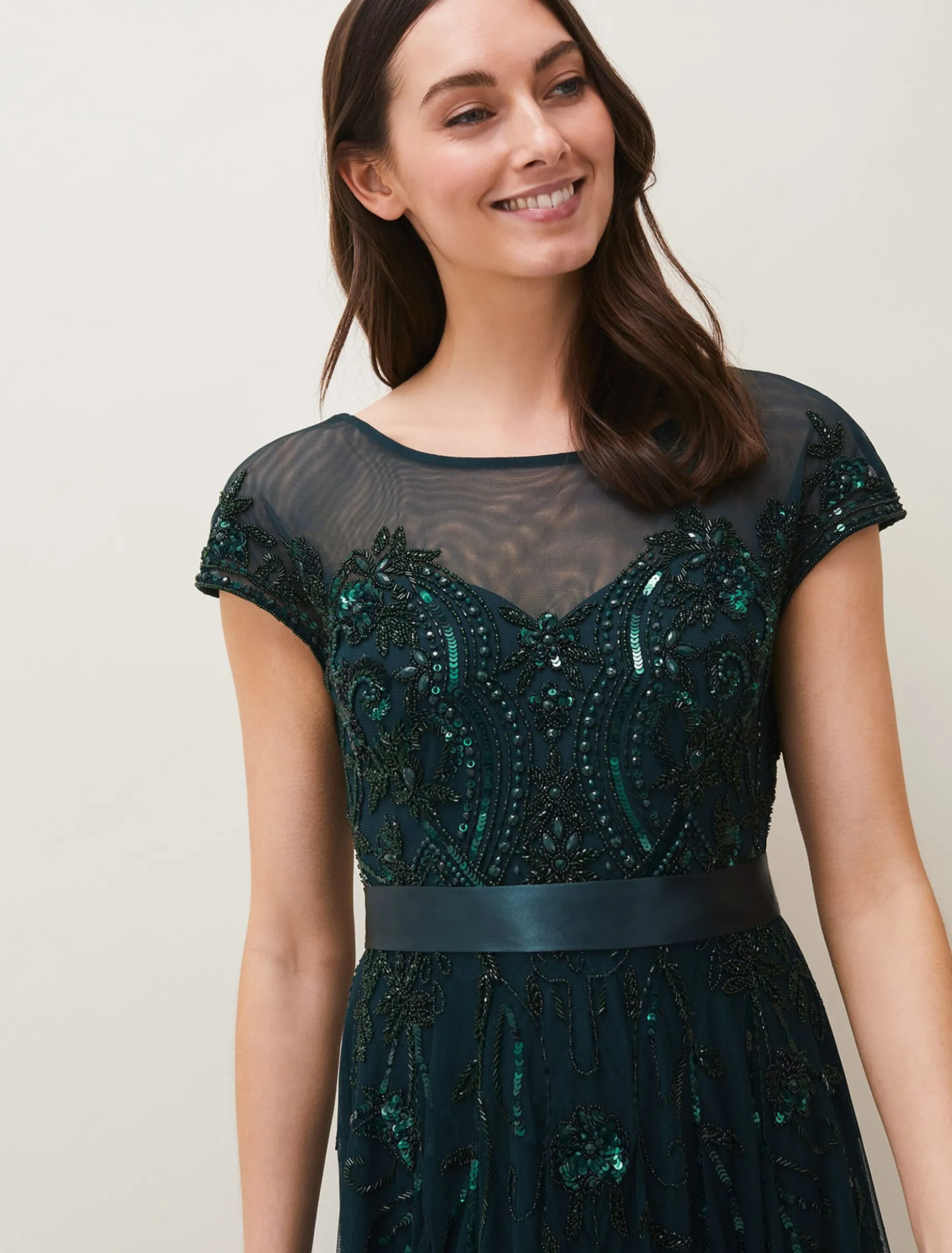 Renee Beaded Tulle Dress