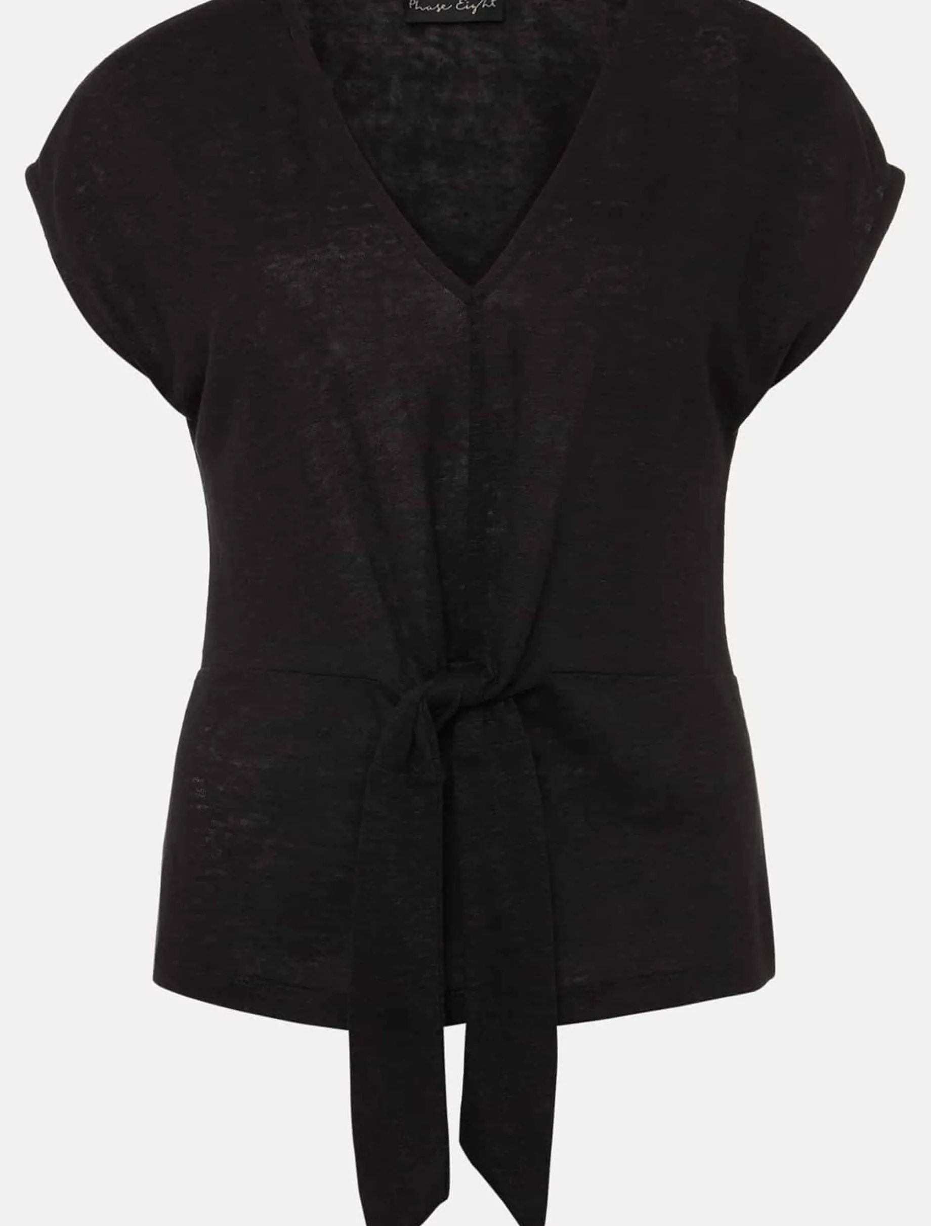 Reyna Linen Tie Front Top